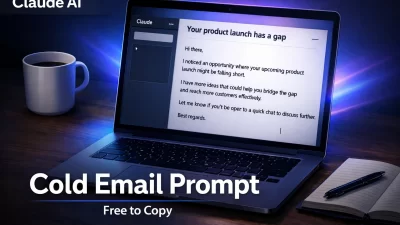 Claude prompt for cold email outreach showing a personalized cold email generated by Claude AI ready to copy and use free
