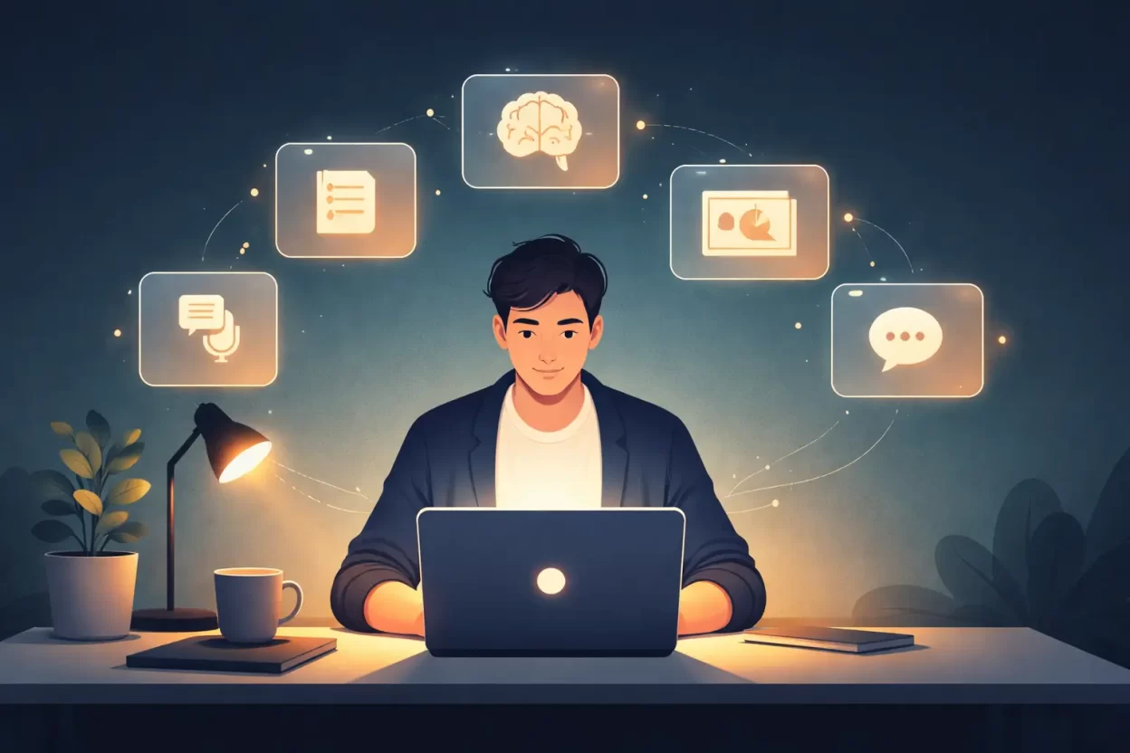 Five free AI tools a freelancer actually uses daily for client work including NotebookLM Google AI Studio DeepSeek Gamma and Fathom